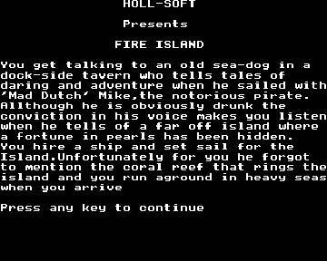 Fire Island (198x)(Holl-Soft) screen shot title